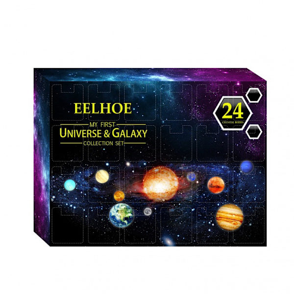 Jule Universum Og Galaxy Julekalendere Gaveæske DIY Planet Smykkesæt 24 dage vedhæng gave tilfældig blind box sæt