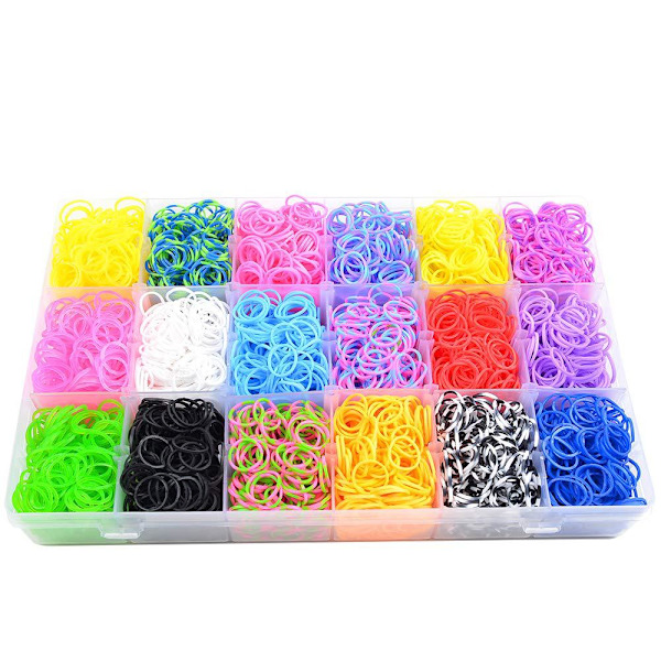18 färger färgad gummiband diy skarvning vindlande regnbåge gummiband flätare