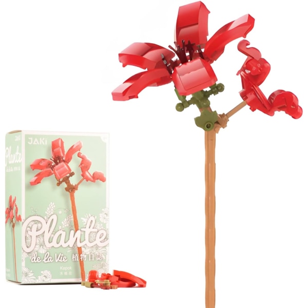 Flower Building Block Kit, Creative DIY Flowers Botanical Collection Byggstensleksak för vuxna Jul Alla hjärtans heminredningskontor Kapok