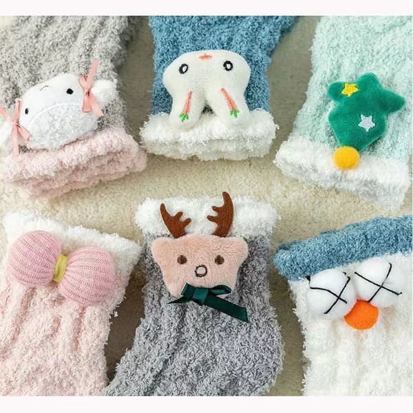 Baby Halksockar Vinter 7 Par Barn Tjocka Varma Strumpor med Grepp L