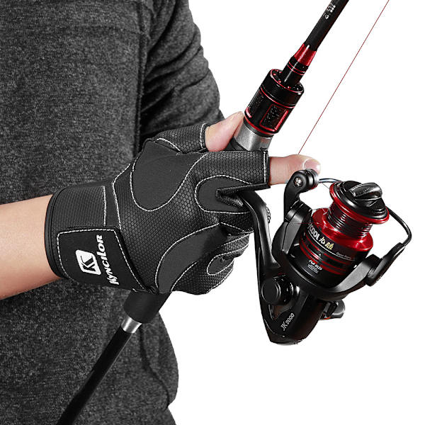 Herre Pro Climate Fiske Neopren Handsker & Gummi Greb Foldbar Finger/sort-M