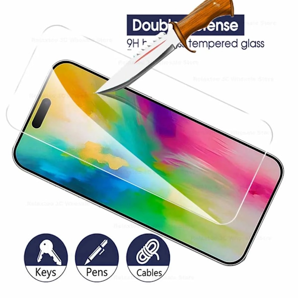 5Pack Härdat Glas Fodral För i-Phone 16 plus Skärmskydd Skärmskydd