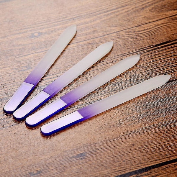 10 st Fashionabla lätt lila kristallglas manikyr nagel dekorerar verktyg