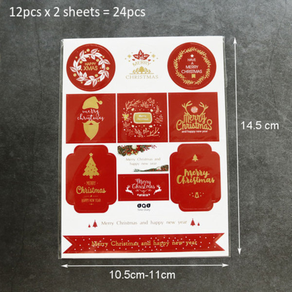 4st varmstämpling julklistermärken presentask godisförpackningspåsar dekorativa klistermärken handbok dagbok julstängning klistermärke