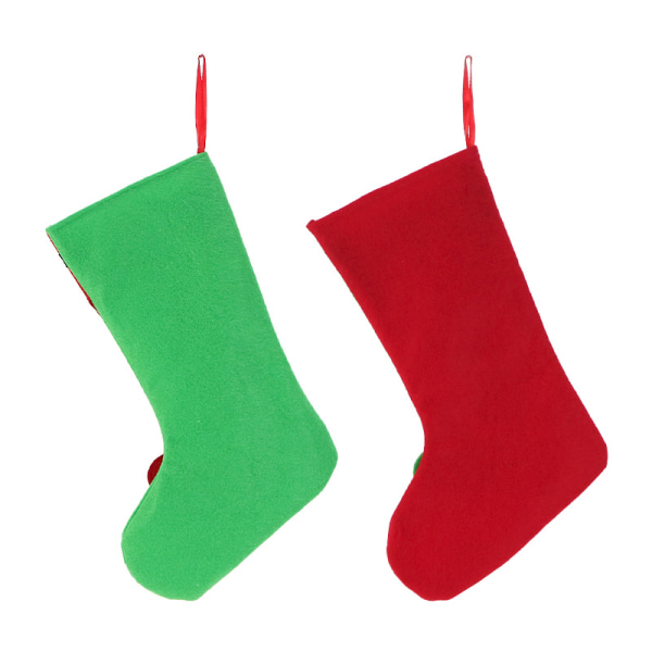 Fire nye juleartikler julestrømper alv bein juletre anheng godtepose Barne julegaver 31*20cm, sokkeåpningsbredde 15cm