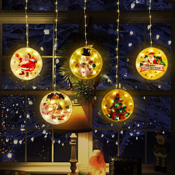 Jul LED Julbelysning Nyhet Dekorativa hängande 3D-slingor med USB för inomhus, fönster, vägg, dörr, sovrum, utomhusbana, uppfart
