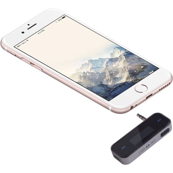 FM-sändare ljudadapter Bilsats, trådlös bilradiosändare Inbyggd 3,5 mm aux-port för bil iPhone 6s 5 SE iPod iPad smarta telefoner MP3 MP4