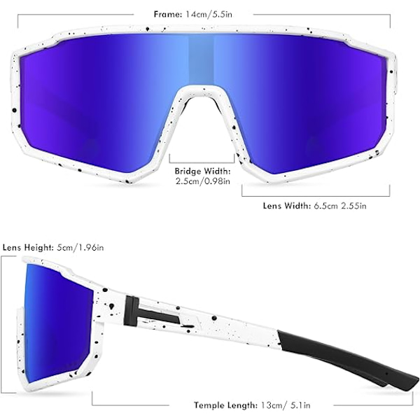 2024 Nye Youth Baseball Solbriller, Barn Polariserte Sports Solbriller, TR90 Ramme UV400 Beskyttelse Softball Sykkelbriller white