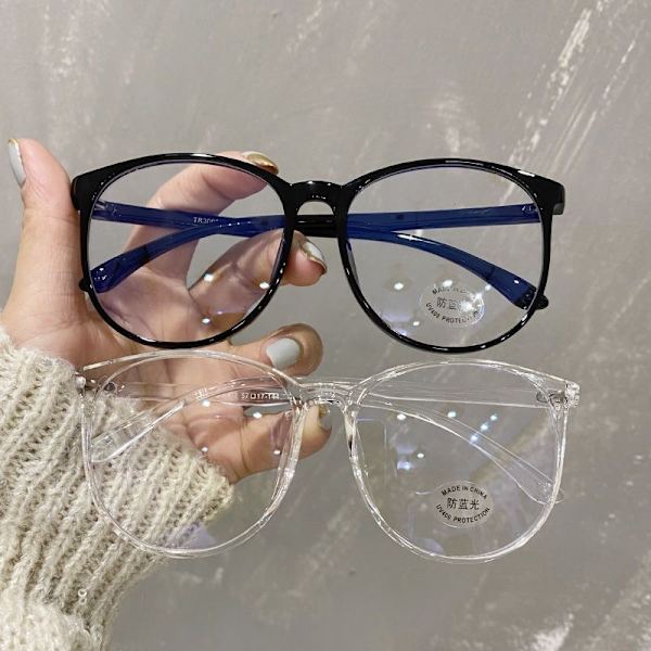 Transparent Computer Briller Stel Kvinder Mænd Anti Blåt Lys Runde Briller Blokerende Briller Optisk Brille open