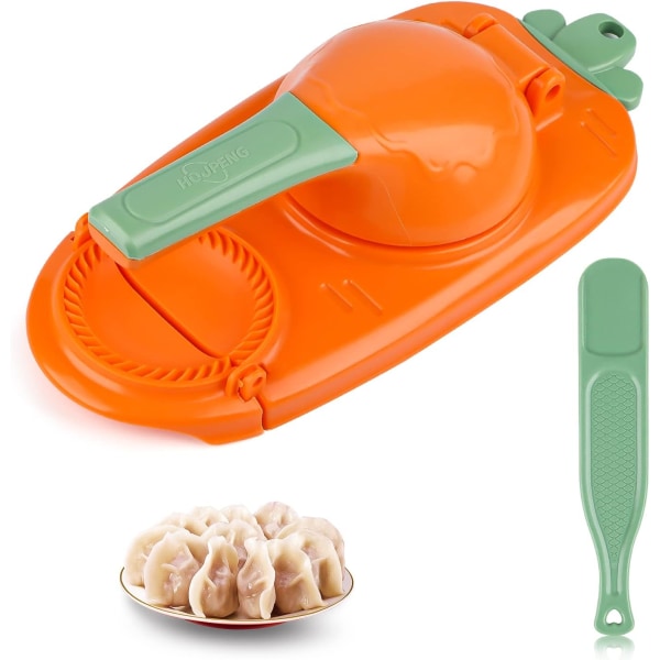 【Ny version】2-i-1 dumpling Maker, multifunktionell gör-det-själv manuell dumpling press-formset, lättverktyg för dumpling make (orange)