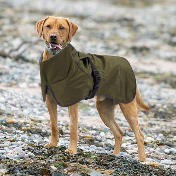 Stora hundkläder vinter bomullskläder förtjockade varma reflekterande vattentäta dubbla lager hundkläder för husdjur 63*45cm