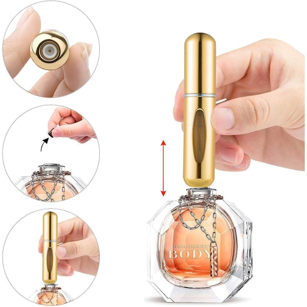 Parfymsprayflaska, 5 ml miniparfymflaskor, påfyllningsbar parfymsprayflaska för synligt fönster (3)