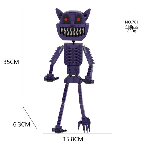 Nya Smiling Critters Byggklossar Smiling Critters Dogday And Catnap Block Set Cat Nap Dog Day Catnat Figur Födelsedagspresent standing cat