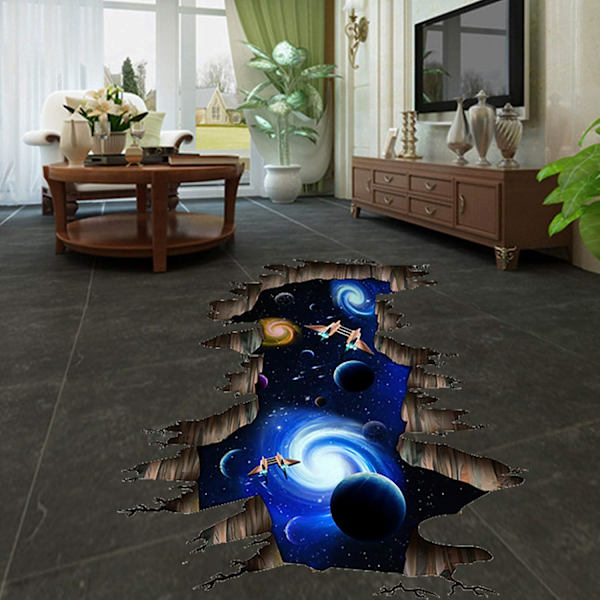 3D Interstellär Rymd Golvdekal, Hängbro Väggdekal