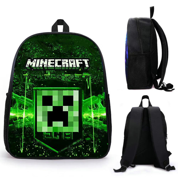 Minecraft Printed Ryggsäck Skolväska Stor kapacitet Student Bokväska Ryggsäck Barn Present 1