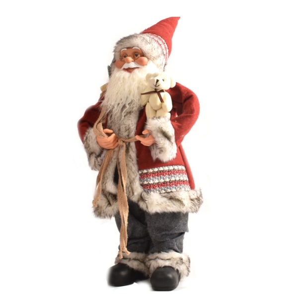 1 stk 45cm high-end luksus julenissefigur stående eldre juledekorasjoner gaver dekorasjoner