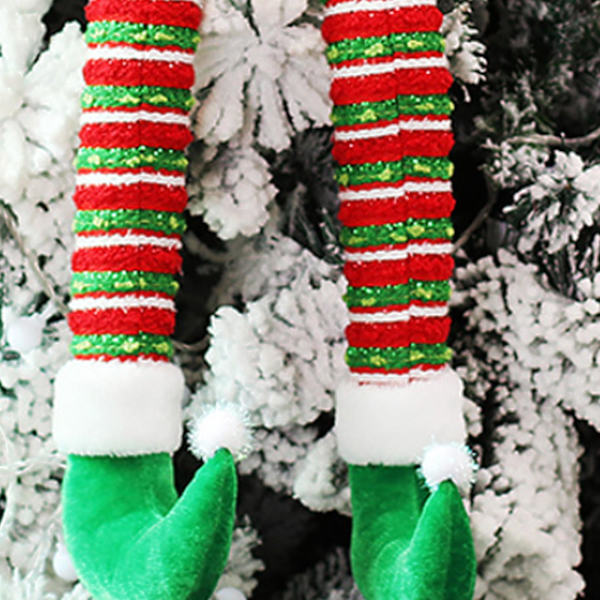 Julgran Tomte Ben Dekoration Bildekoration Tillbehör Jul Öppen spis Benprydnader (grön)