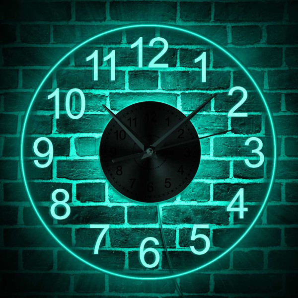 Arabiska siffror LED-upplyst väggklocka Vintage dekorativ akryl rund vägghängande klocka Watch Nattlampa Horologe