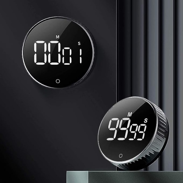 Kökstimer, Countdown Kökstimer för matlagningsträning i kök, digital magnettimer LCD-skärm, rotationskontroll, tidshanteringsverktyg
