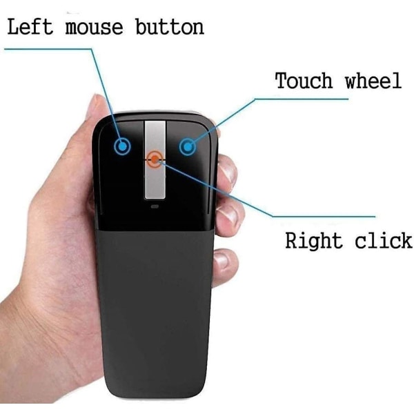 Mus, bågmus, hopfällbar mus, trådlös mus med nanomottagare, lägre brus, bärbar mobil optisk mus