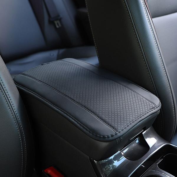 1X Bilarmstöd Cover Center Console Box Pad Protector Tillbehör Trims， Helsvart