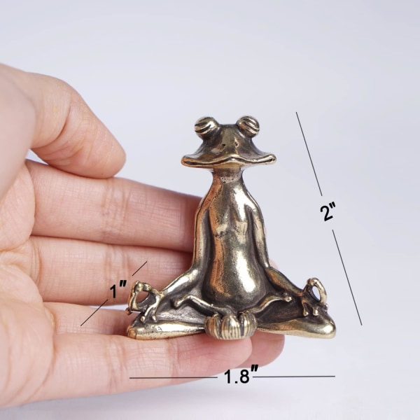 Mässing Meditation Groda Staty Figur Mässing Rökelsehållare Groda Stick Rökelsebrännare med askfångare 2"