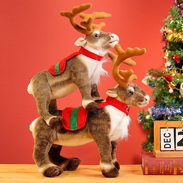 Simulering Ren Plyschleksak Jul Hjortdocka Xmas Älgleksak Juldekorationer God Jul Nytt År Bästa presenten till barn