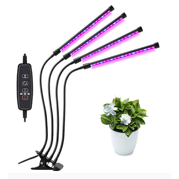4-rørs plantevækstlys USB dæmpning timing fuldspektrum blomst