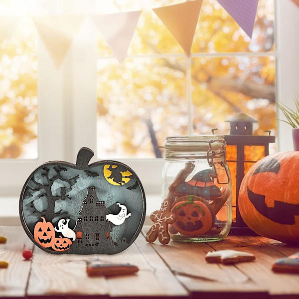 Halloween puiset askartelut luova kurpitsa valaistus puinen kaiverrus