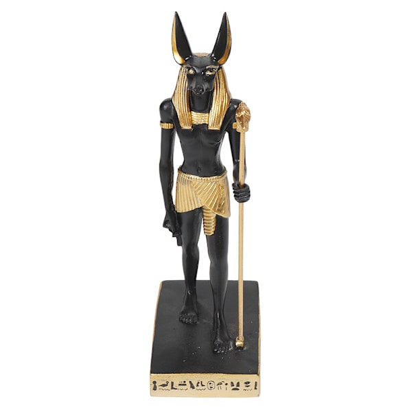 Gammel Egyptisk Gud Anubis med Retfærdighedens Vægt Statue Guder af De Døde og Efterlivet Vejer Hjertet Mod Strudsfjer Figur