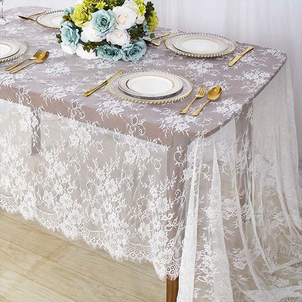 Rektangulär spetsduk 76*300CM vit rektangel täckt te-duk spetsduk rektangulär spetsduk spetsduk bordsblomma broderi