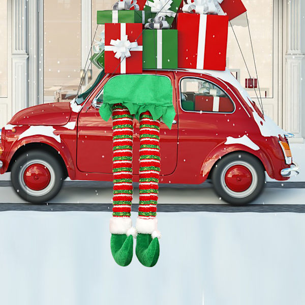 Julgran Tomte Ben Dekoration Bildekoration Tillbehör Jul Öppen spis Benprydnader (grön)