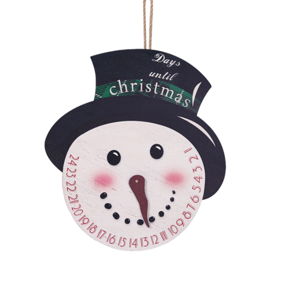3 julträdhängen Heminredning Julgranshängen Snowman Clock Dörrplatta hängande dekorationer i olika storlekar
