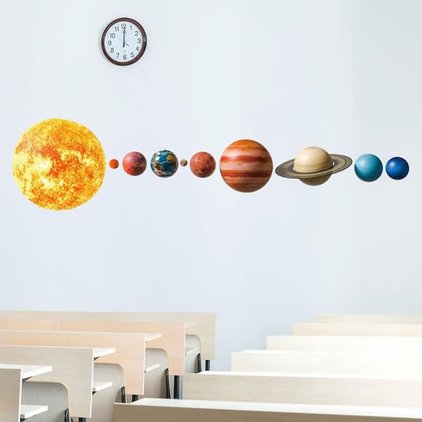 Solar System Planet Väggdekaler Akvarell Nursery Väggdekaler