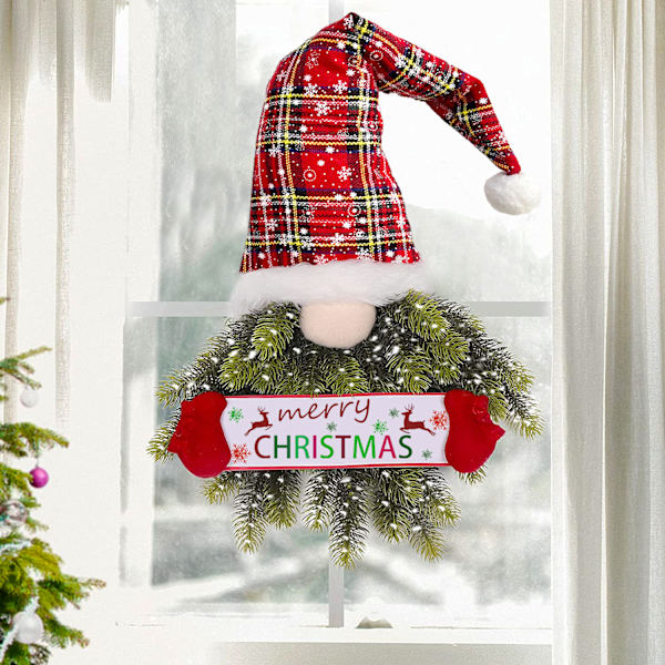 Juldekoration Julkrans Ansiktslös gammal man anda Jul hängande dörr semester dekorationer hänge