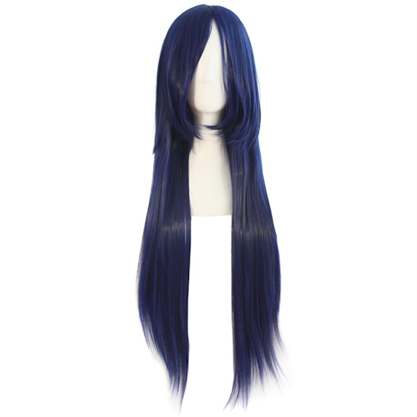 32\" 80cm Lang Rett Anime Kostyme Cosplay Parykk Festparykk (Mørk Blå/Kullsvar)