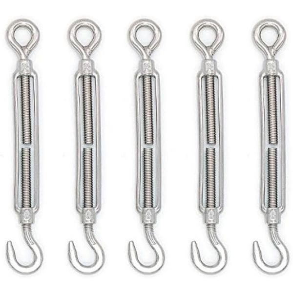 M8 304 krok- och öglespänne i rostfritt stål - 5-pack