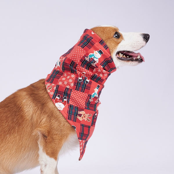 2-Pack Pet Dog Bandanas Lugnande huvor Saliv Hund Haklapp Jul