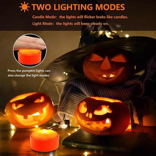 Halloween Dekoration, 3m+20st LED Batteridriven Orange Pumpa