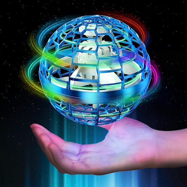 Flying Ball Toys 2022 Uppgraderad handkontrollerad Flying Orb Magic Ball RGB LED-ljus Boomerang Spinner 360° Roterande Svävande UFO Mini Orb Drone Flying T