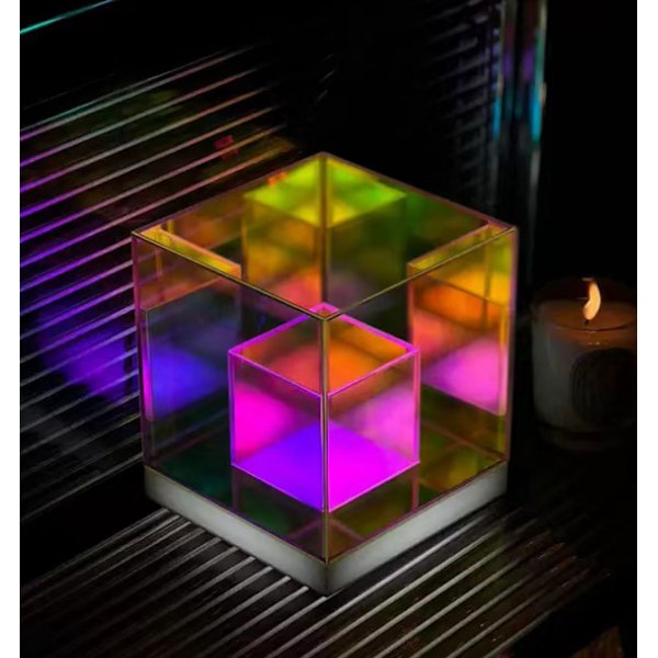 Färgglad bordslampa pyramid camping lampa sovrum humör dekoration