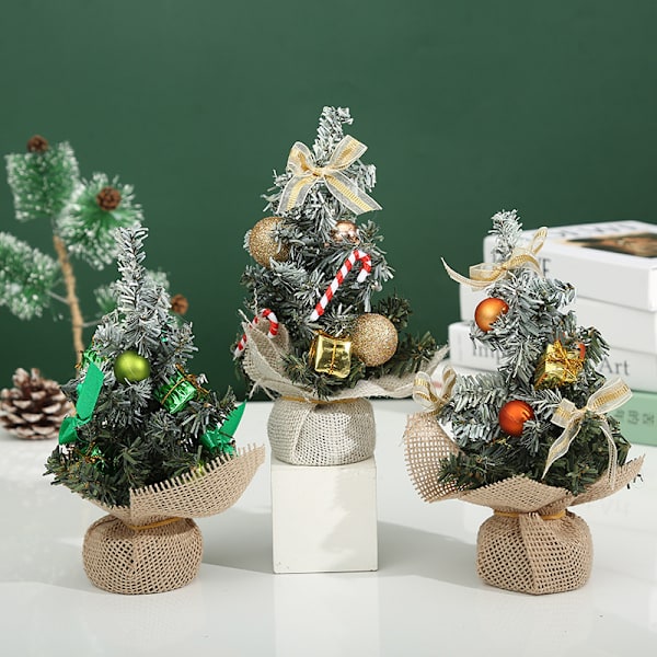 6 Nye Mini Juletræer Julebordsornamenter Juletræspynt 20*15cm