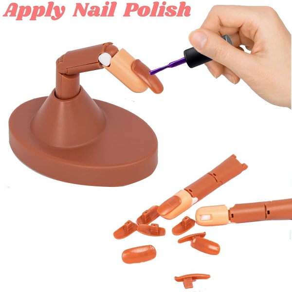 Nagelövningshand för akrylnaglar-flexibla nagelträningshandsatser, falska skyltdockahänder med falska nagelspetsar, nagelfilar och klippare för nail art