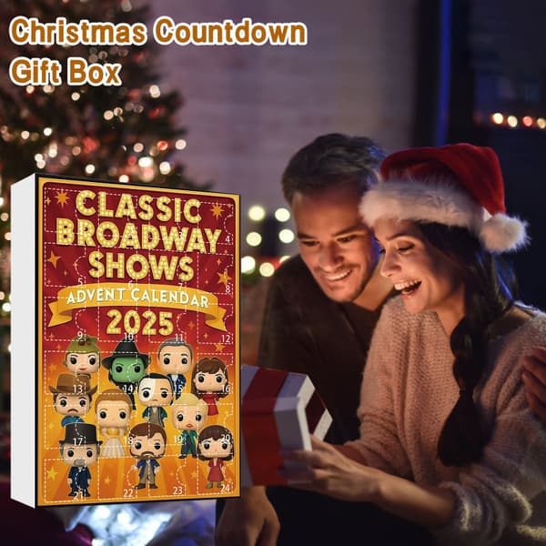 Broadway-musikal julkalender med överraskningspaket, 2D platt julgransprydnad, julklappsidé