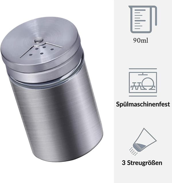 2st Kryddburkar Rostfritt Stål Set 90ml Med visningsfönster