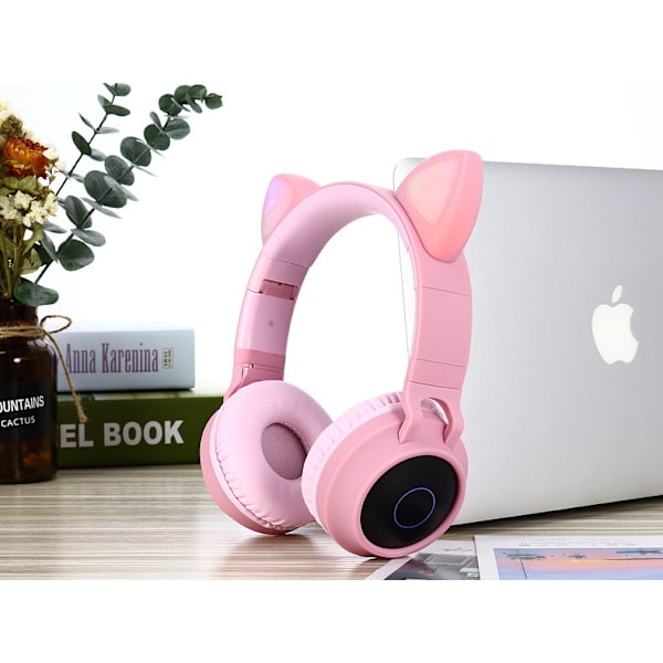 BT028 Katteøre Bluetooth Headset Lysende Trådløst Headset Stereo Sportsheadset
