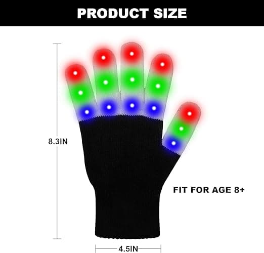 1 par LED-handskar lysande handskar för barn
