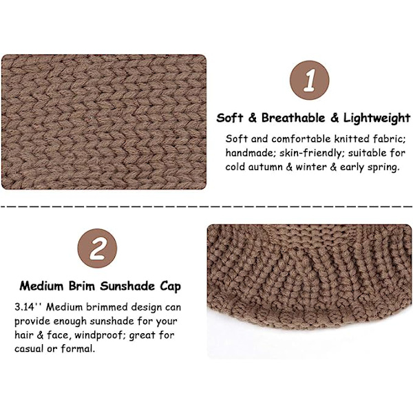 Damer Plain Knit Bucket Hat Varmt Bredbremmet Twisted Rope Twi