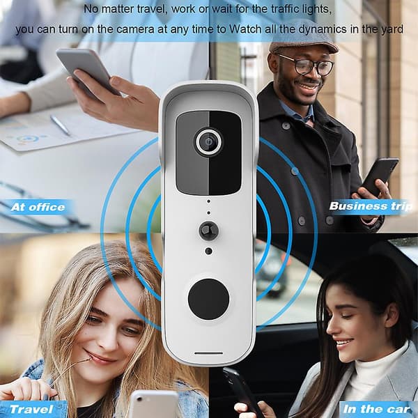 Smart Trådlös Dörrklocka Wifi Video Intercom Digital Hem Säkerhet Dörrklocka Elektronisk Dörrvakt Titthål Hus Kamera