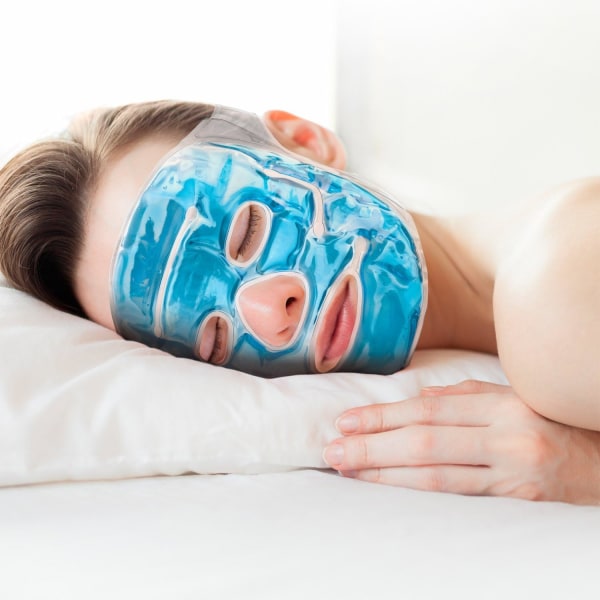Avslappningsmask wellness mask för en förkylning terapi för solbränna kylande glasögon allergier avslappningsmask för migrän och huvudvärk